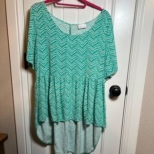 SWAK Plus Size High Low Babydoll Blouse 2X